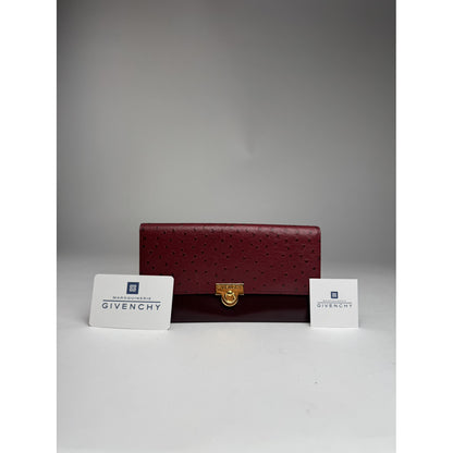 Givenchy GV3 Burgundy Ostrich Wallet image 5
