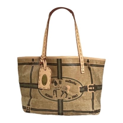 Fendi Peekaboo  Brown Cotton Handbag image 1