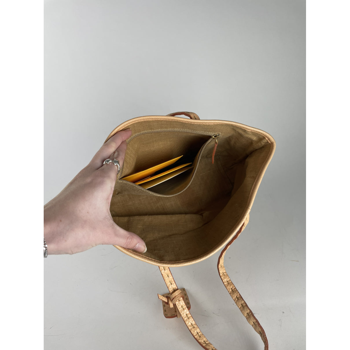 Fendi Peekaboo  Brown Cotton Handbag image 5