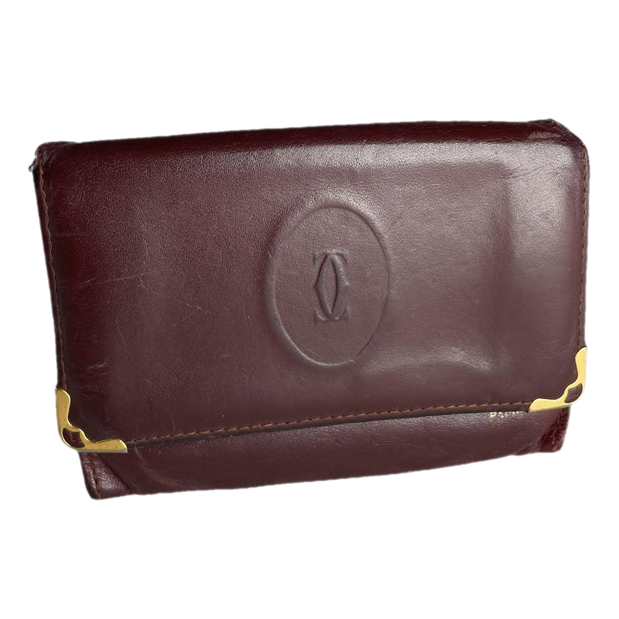 Cartier Burgundy Leather Purse image 1
