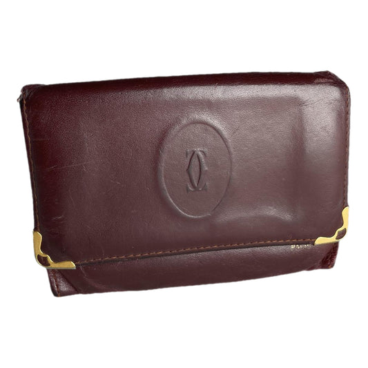 Cartier Burgundy Leather Purse image 1