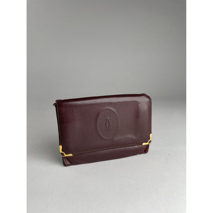 Cartier Burgundy Leather Purse image 3