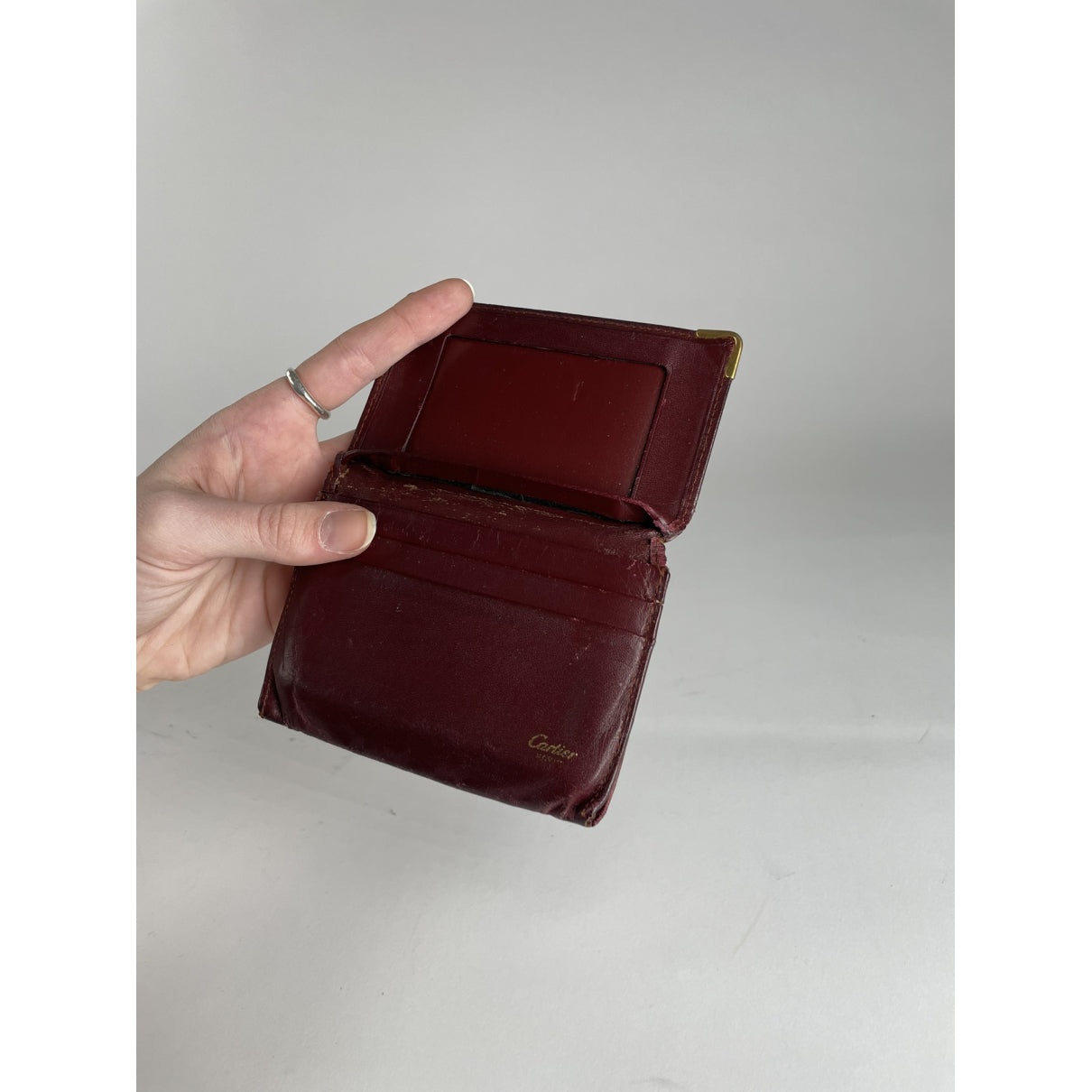 Cartier Burgundy Leather Purse image 5