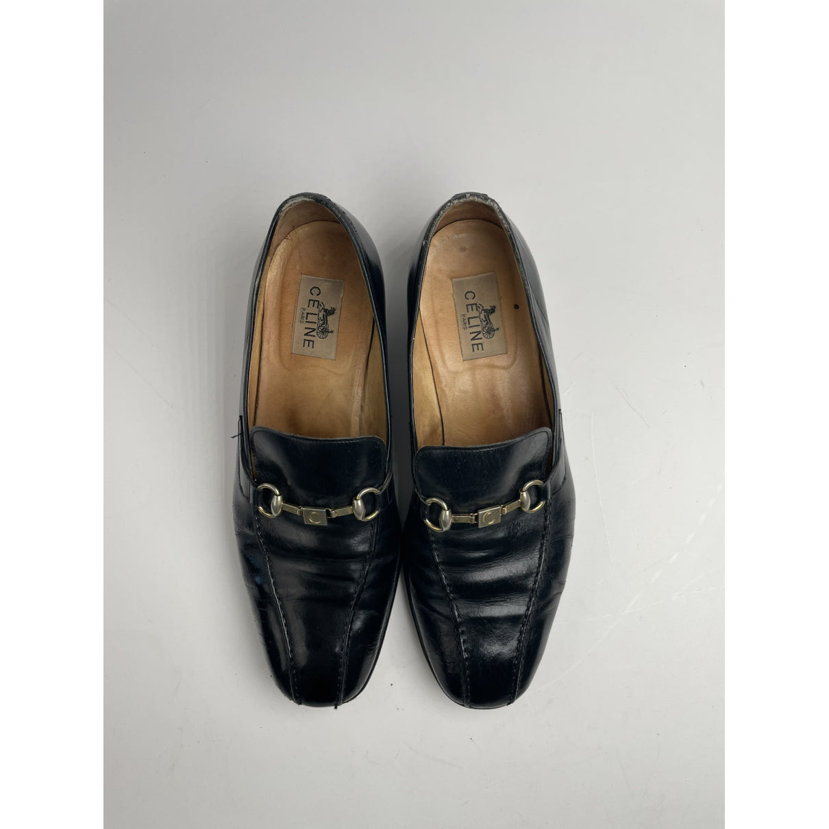 Celine Triomphe Black Leather Flat image 2