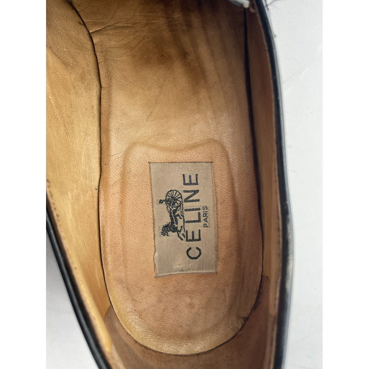 Celine Triomphe Black Leather Flat image 3