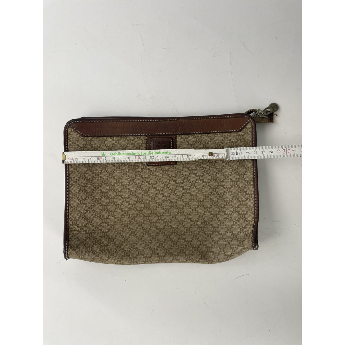 Celine Triomphe Beige Leather Clutch Bag image 2