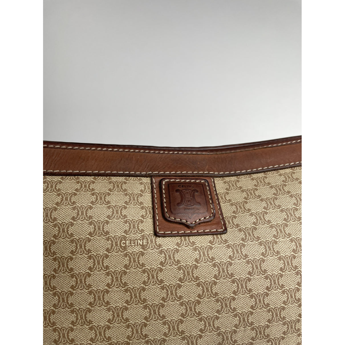 Celine Triomphe Beige Leather Clutch Bag image 5