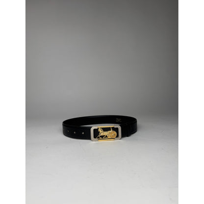 Celine Triomphe Black Leather Belt image 2