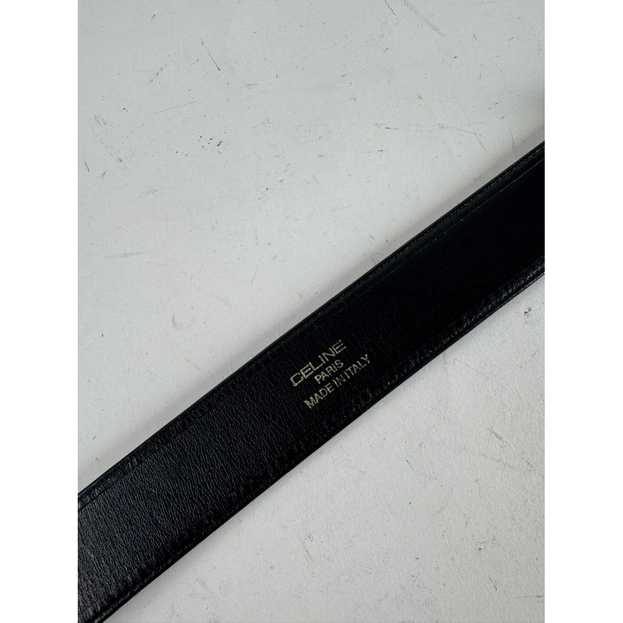 Celine Triomphe Black Leather Belt image 3