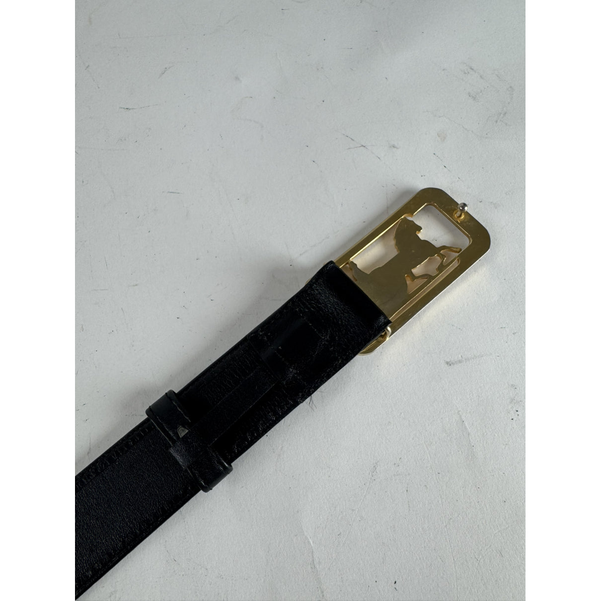 Celine Triomphe Black Leather Belt image 4