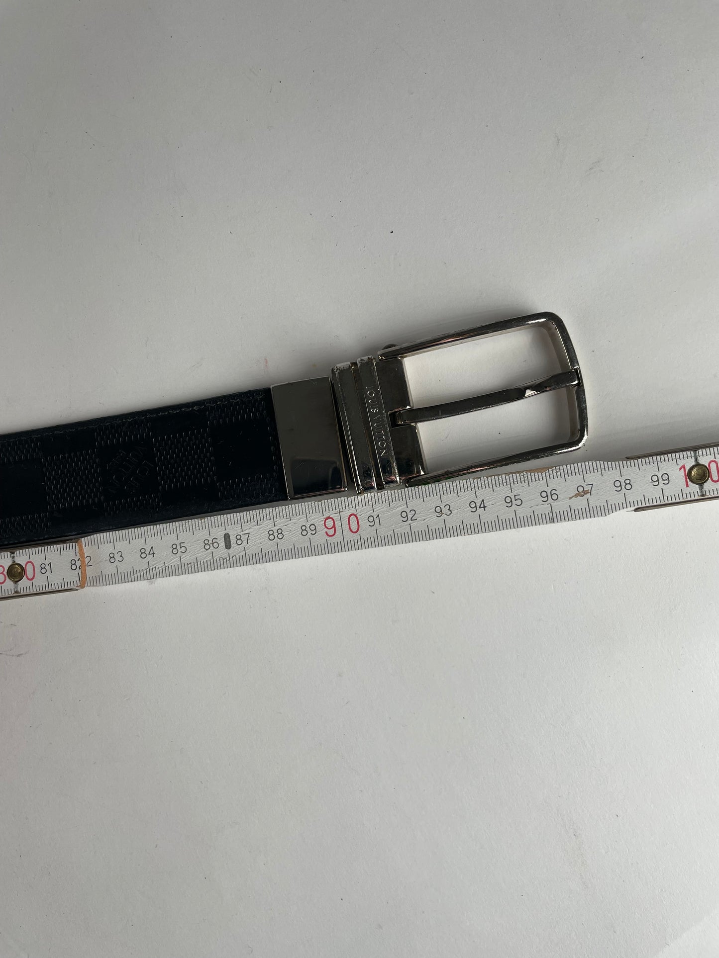 vintage Louis Vuitton Damier Monogram Leather Belt Black