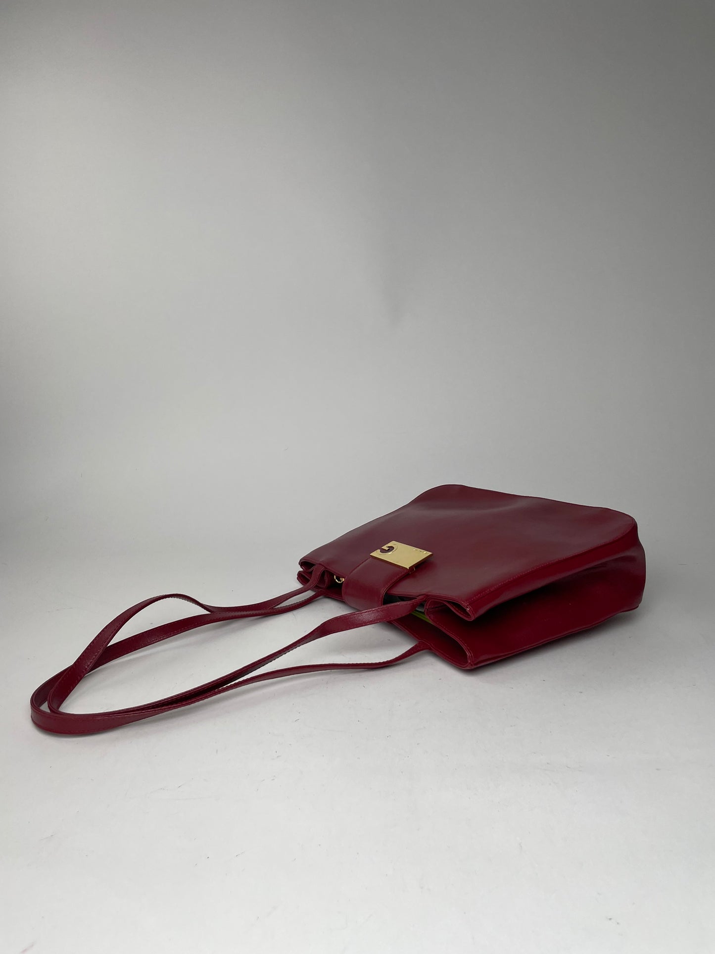 Vintage Givenchy Whip Leather Shopper Bag Red