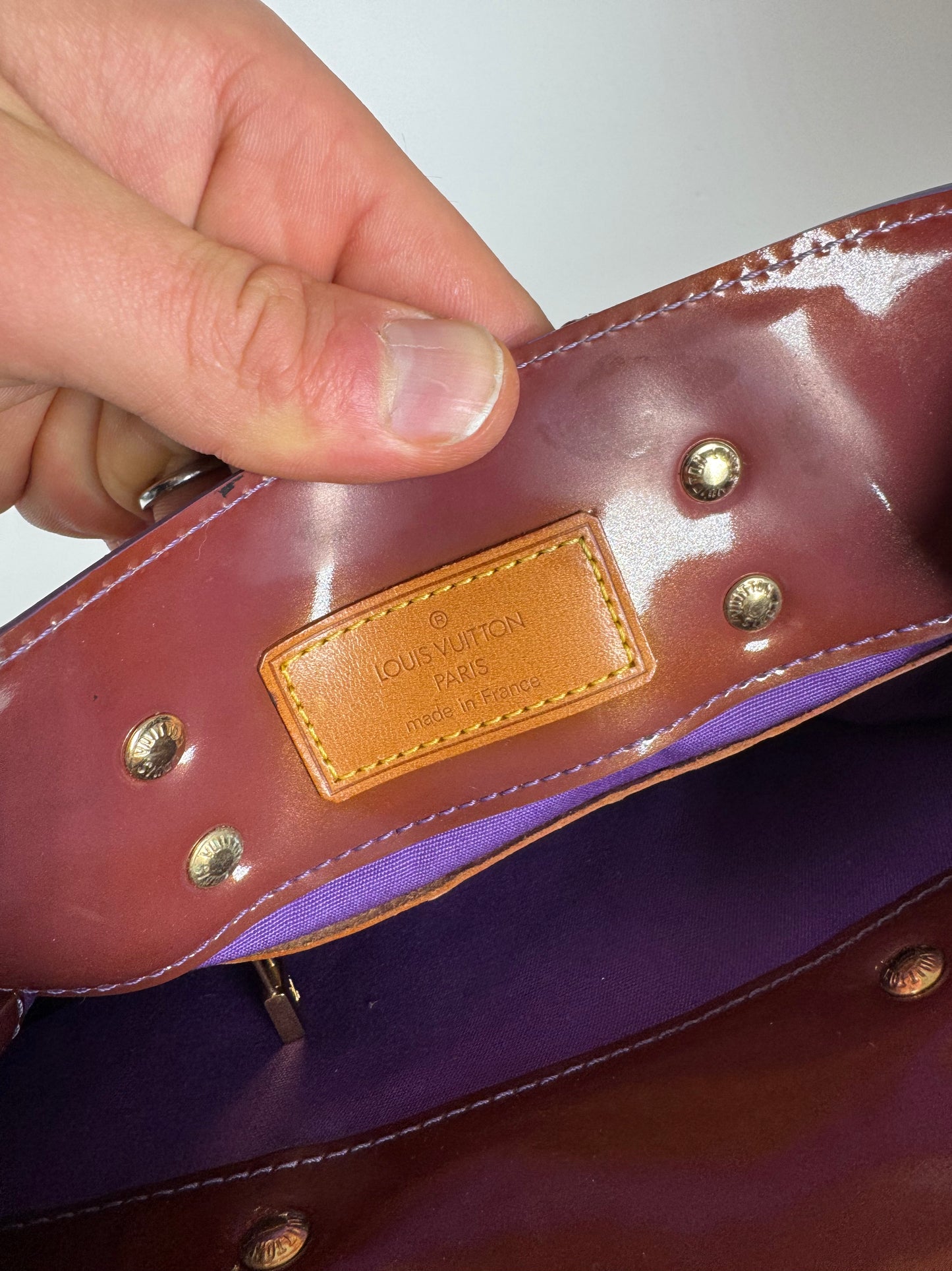 Vintage Louis Vuitton Vernis Leather Shopper Bag Purple