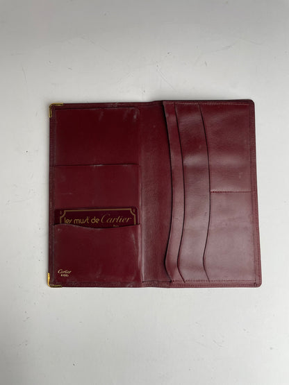 Vintage Cartier Leather ID Holder Burgundy
