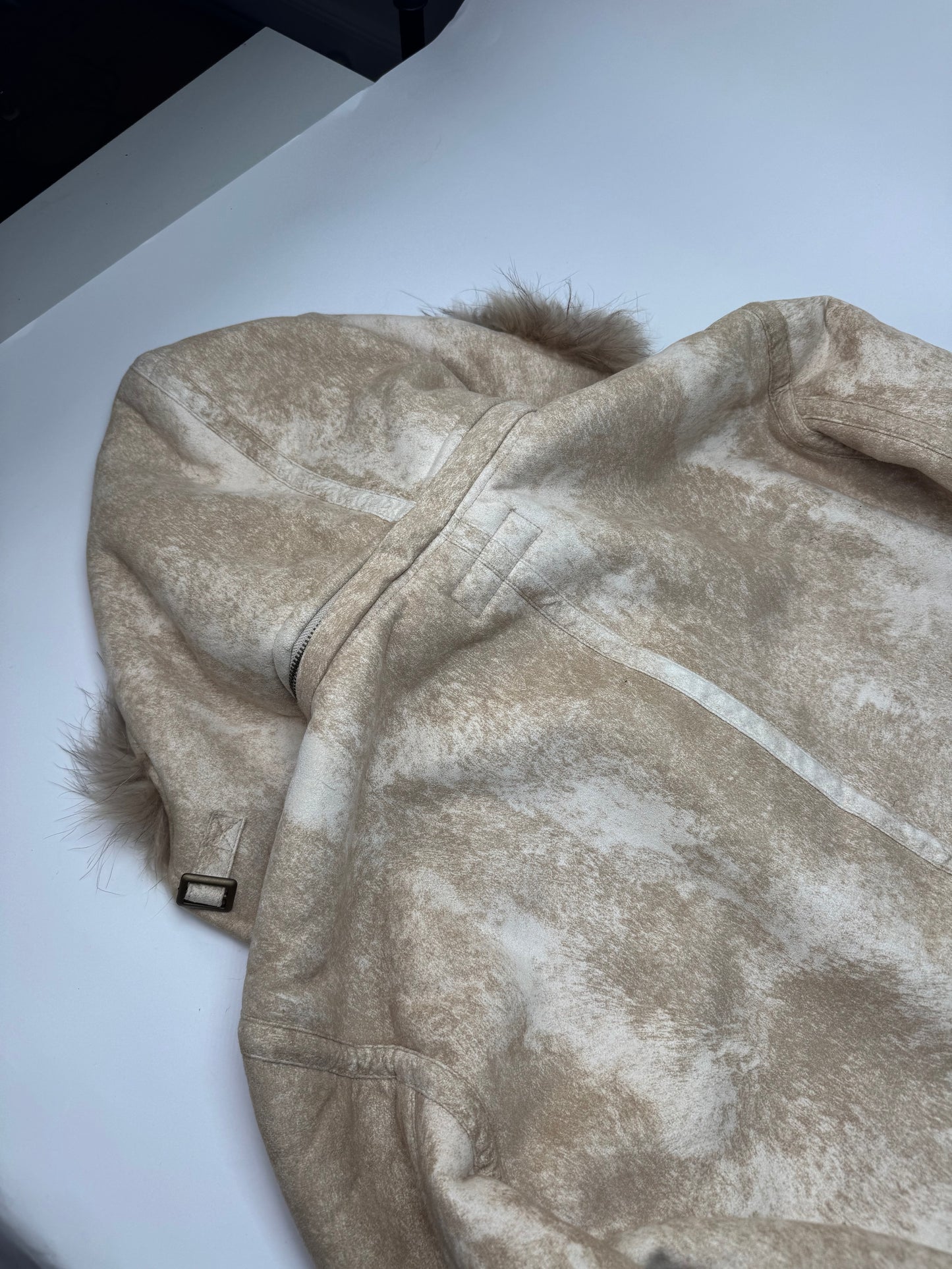 Parka en fourrure vintage Kansai Yamamoto unisexe beige M/L