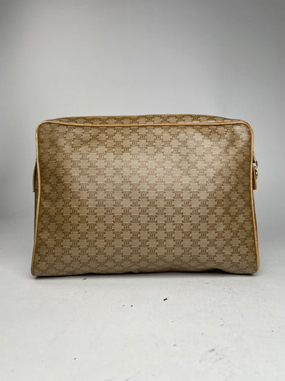 Vintage Celine Triomphe Leather Monogram Clutch