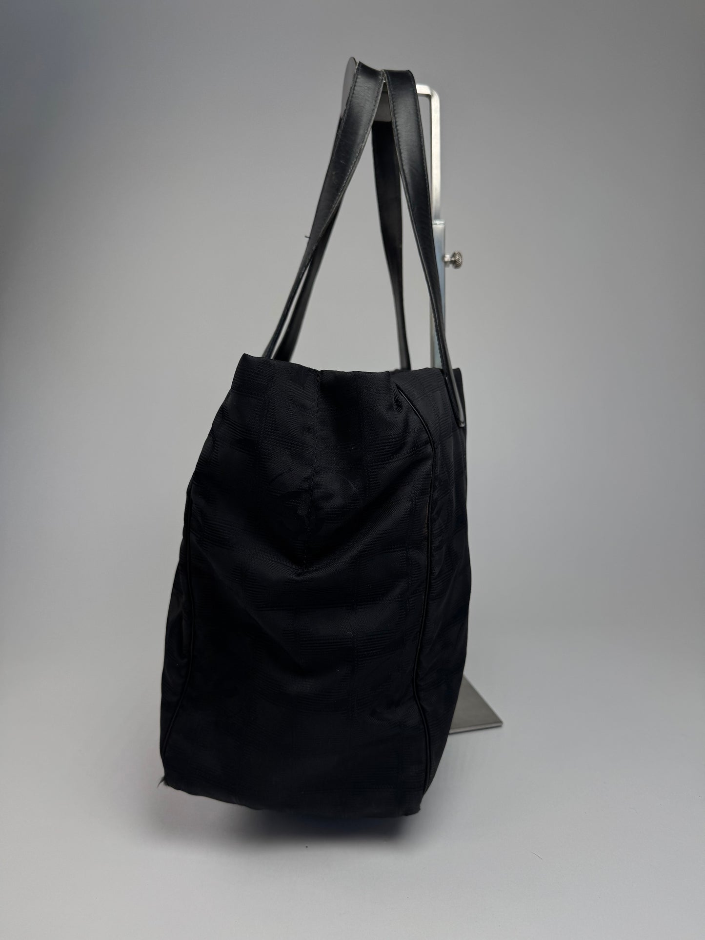 Vintage Chanel Canvas Monogram Shopper Black