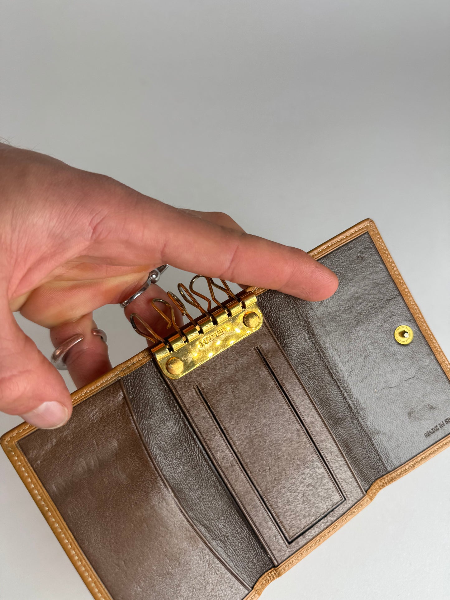 Vintage Loewe Madrid Leather Key Holder Orange