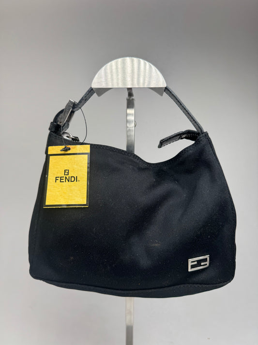 Vintage Fendi Mini Baguette Bag Canvas Black