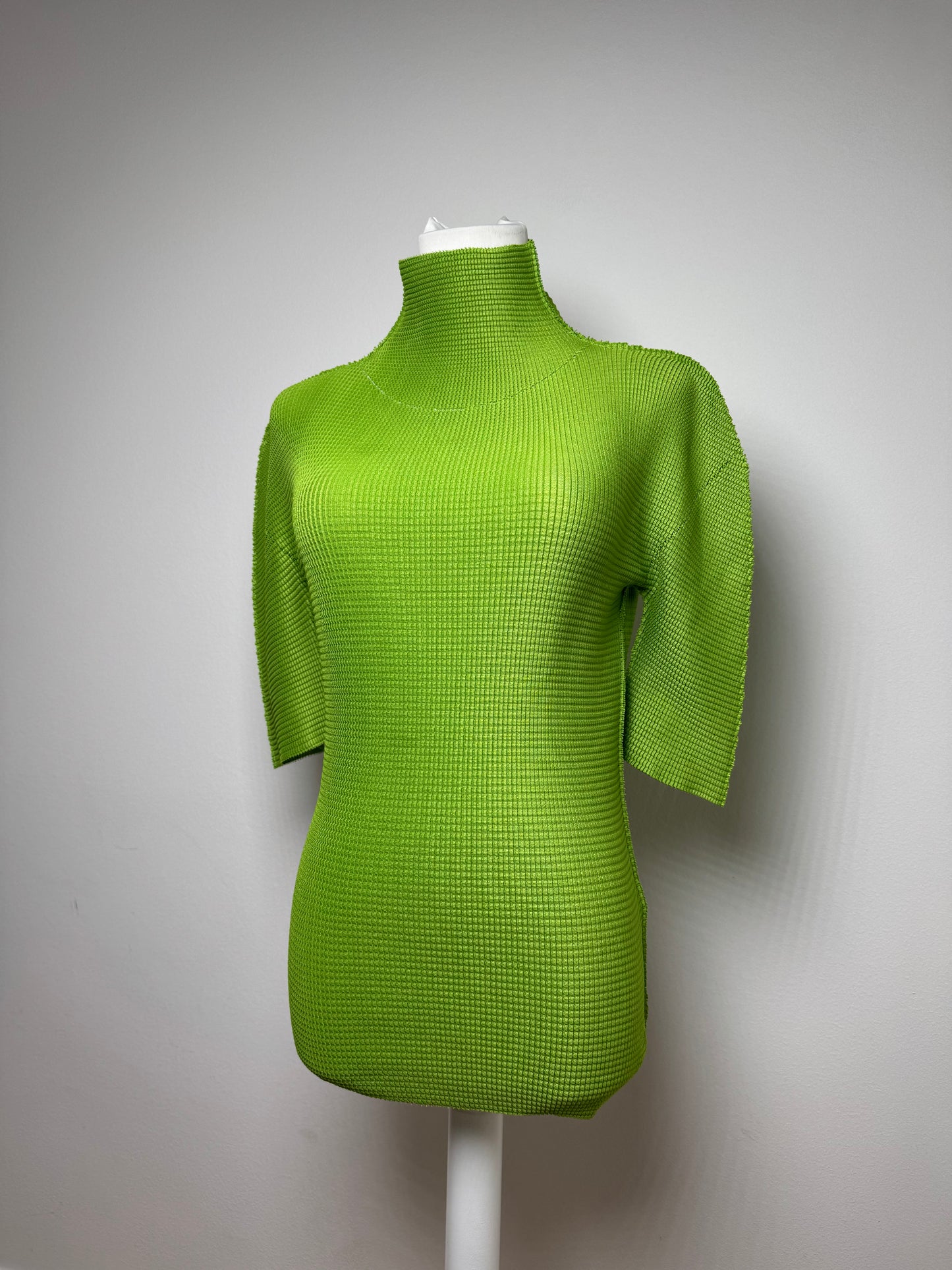 Vintage Issey Miyake Pleated Turtleneck Sweater 38/M Green