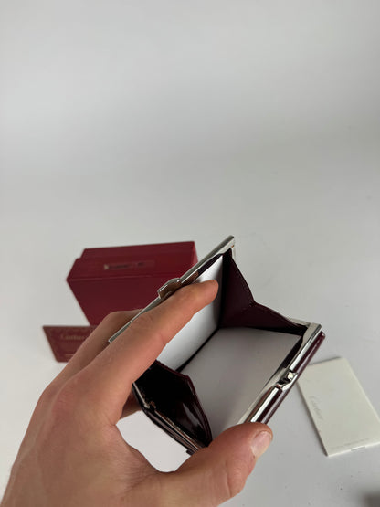 Vintage Cartier Patent Leather Wallet burgundy