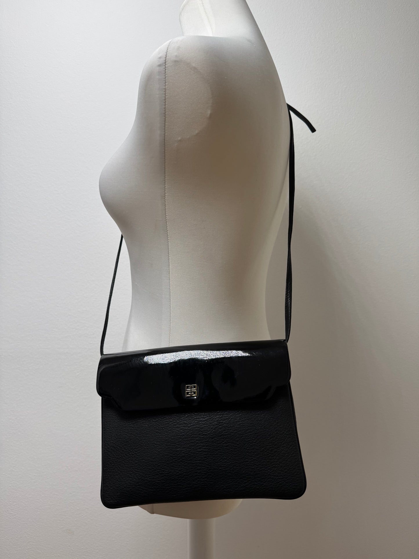 Vintage Givenchy 4G Patent Leather Bag Black