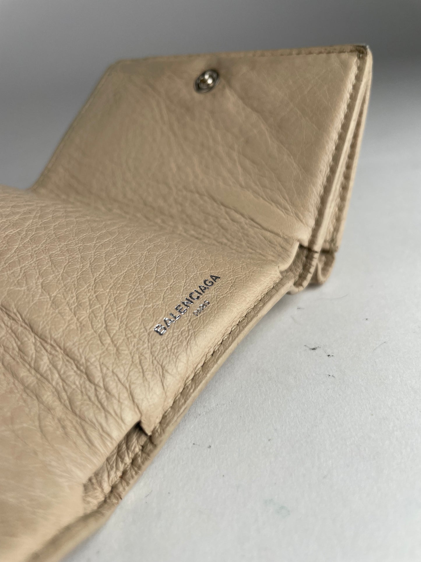 Vintage Balenciaga Leather Card Holder Beige