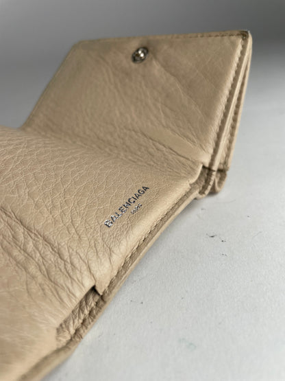 Vintage Balenciaga Leather Card Holder Beige