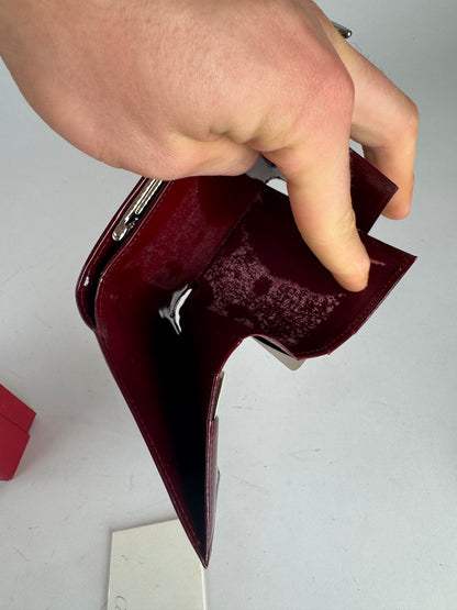 Vintage Cartier Patent Leather Wallet burgundy