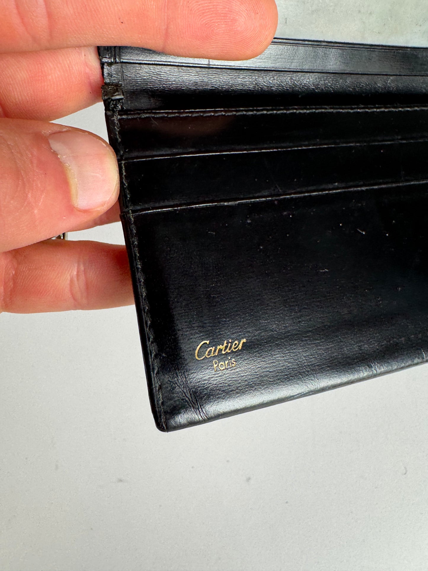 Vintage Cartier Patent Leather Card Holder Black