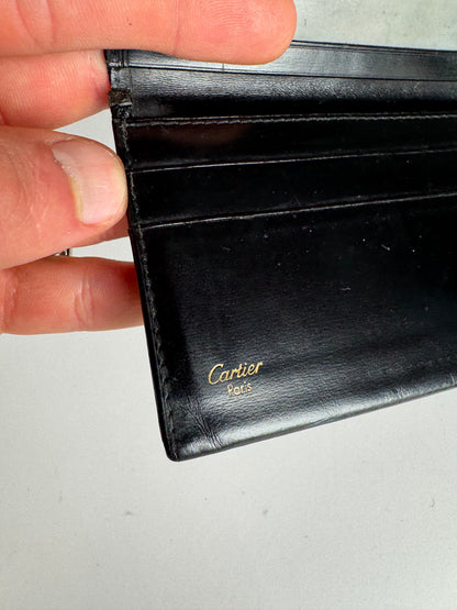 Vintage Cartier Patent Leather Card Holder Black