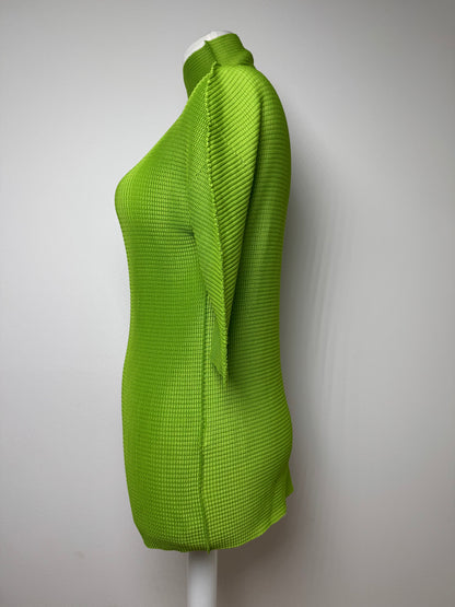 Vintage Issey Miyake Pleated Turtleneck Sweater 38/M Green