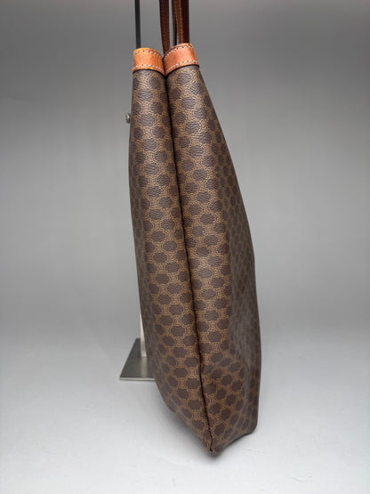 Vintage Celine Paris Big Bag Leather Monogram Shopper Bag Brown