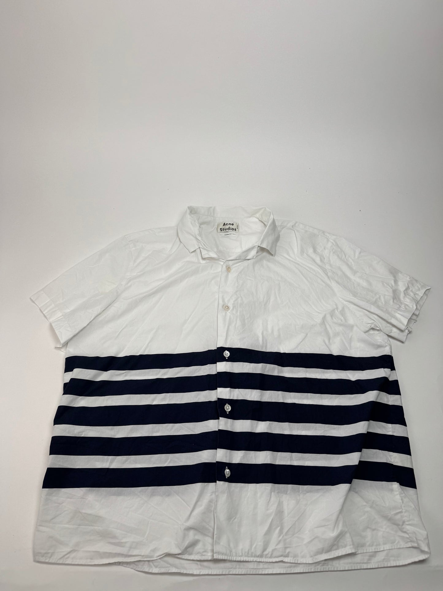 Acne Studios Summer Shirt White Navy Striped 52/L