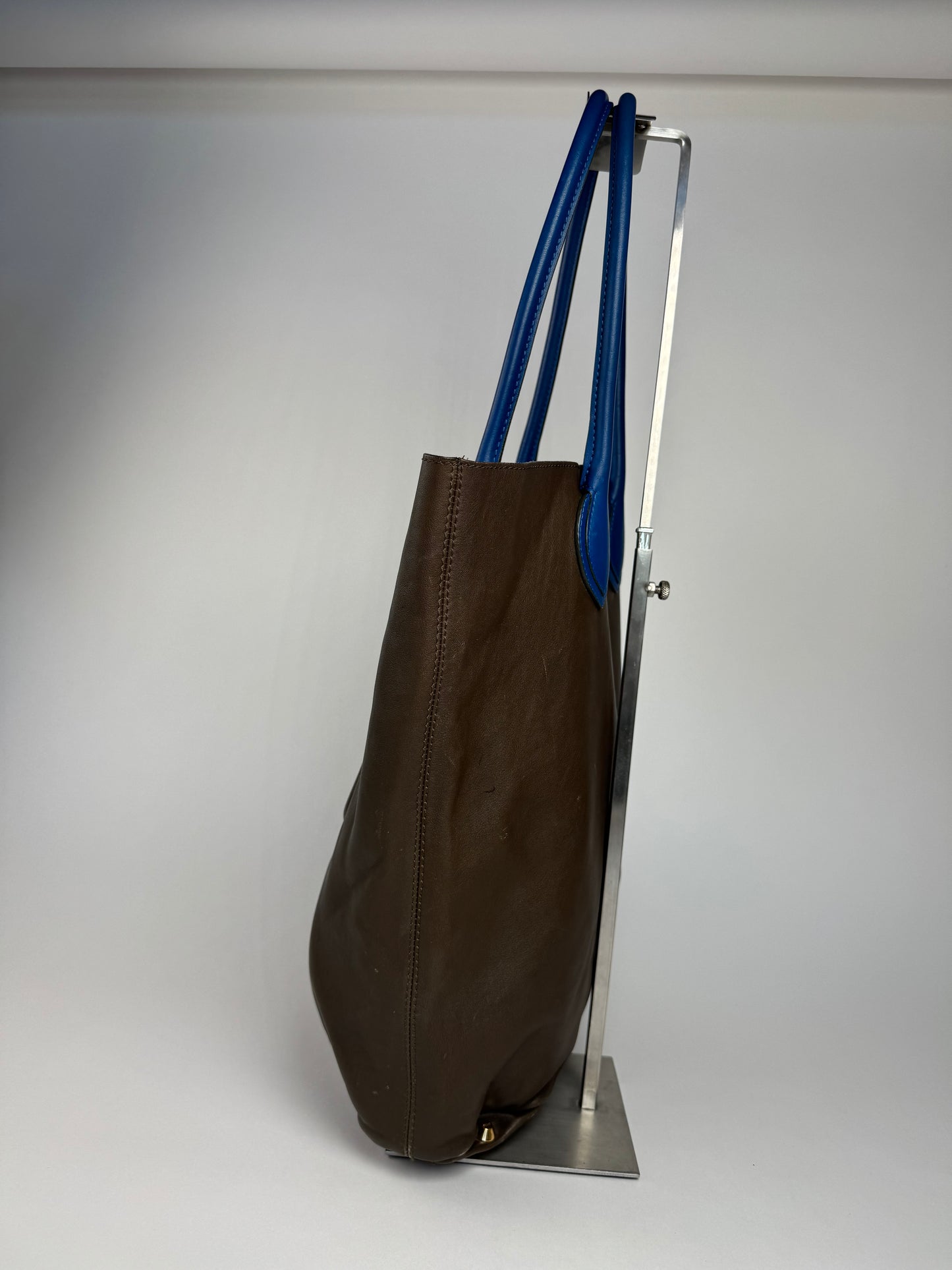 Vintage Emilio Pucci Leather Shopper Brown Blue