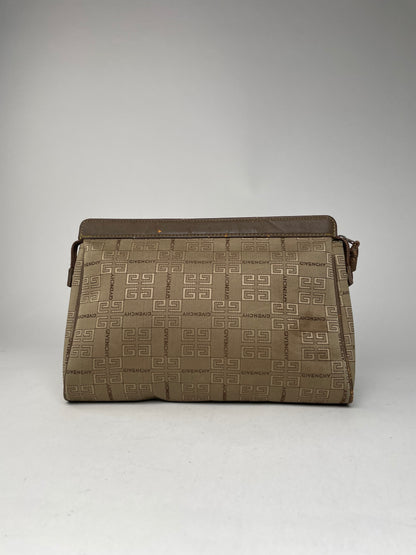 Vintage Givenchy GV3 Monogram Clutch Brown