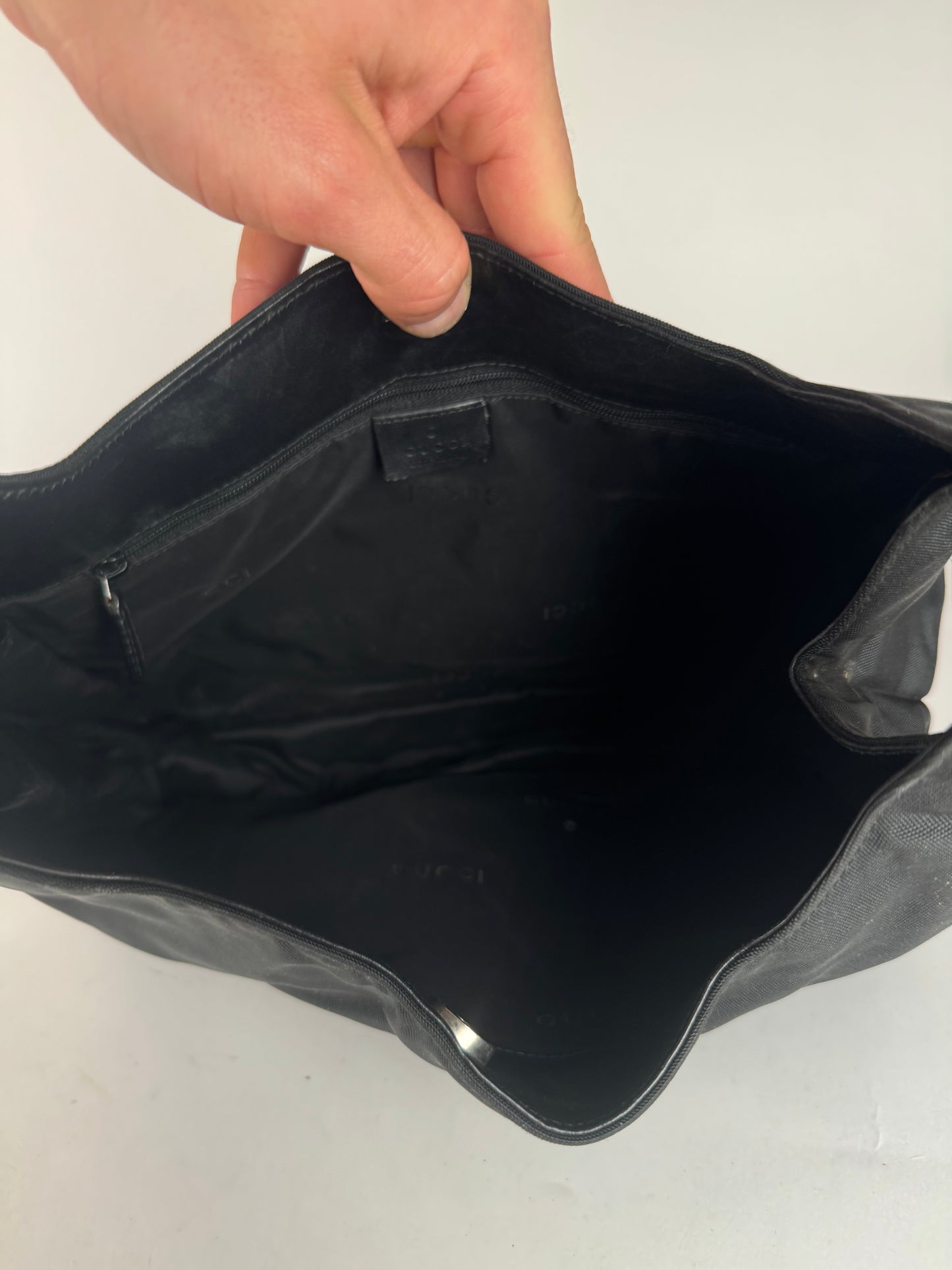 Vintage Gucci Canvas / Leather bag black