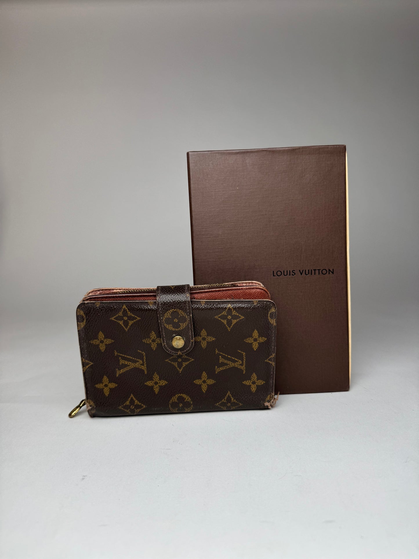 Vintage Louis Vuitton Leather Monogram Wallet Brown