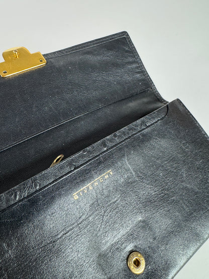 Vintage Givenchy Ostrich Leather card holder / ID holder Black