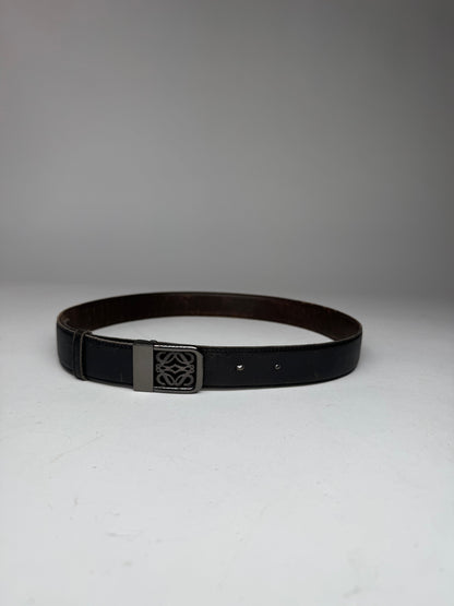 Vintage Loewe Madrid Leather Belt Black