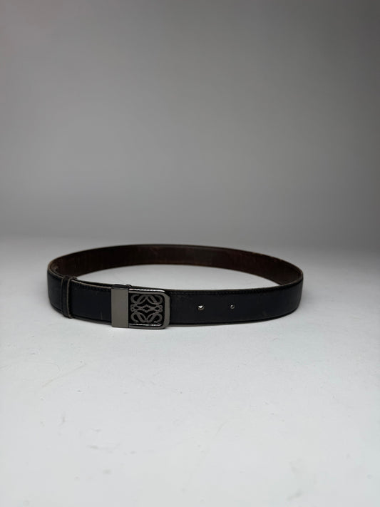 Vintage Loewe Madrid Leather Belt Black