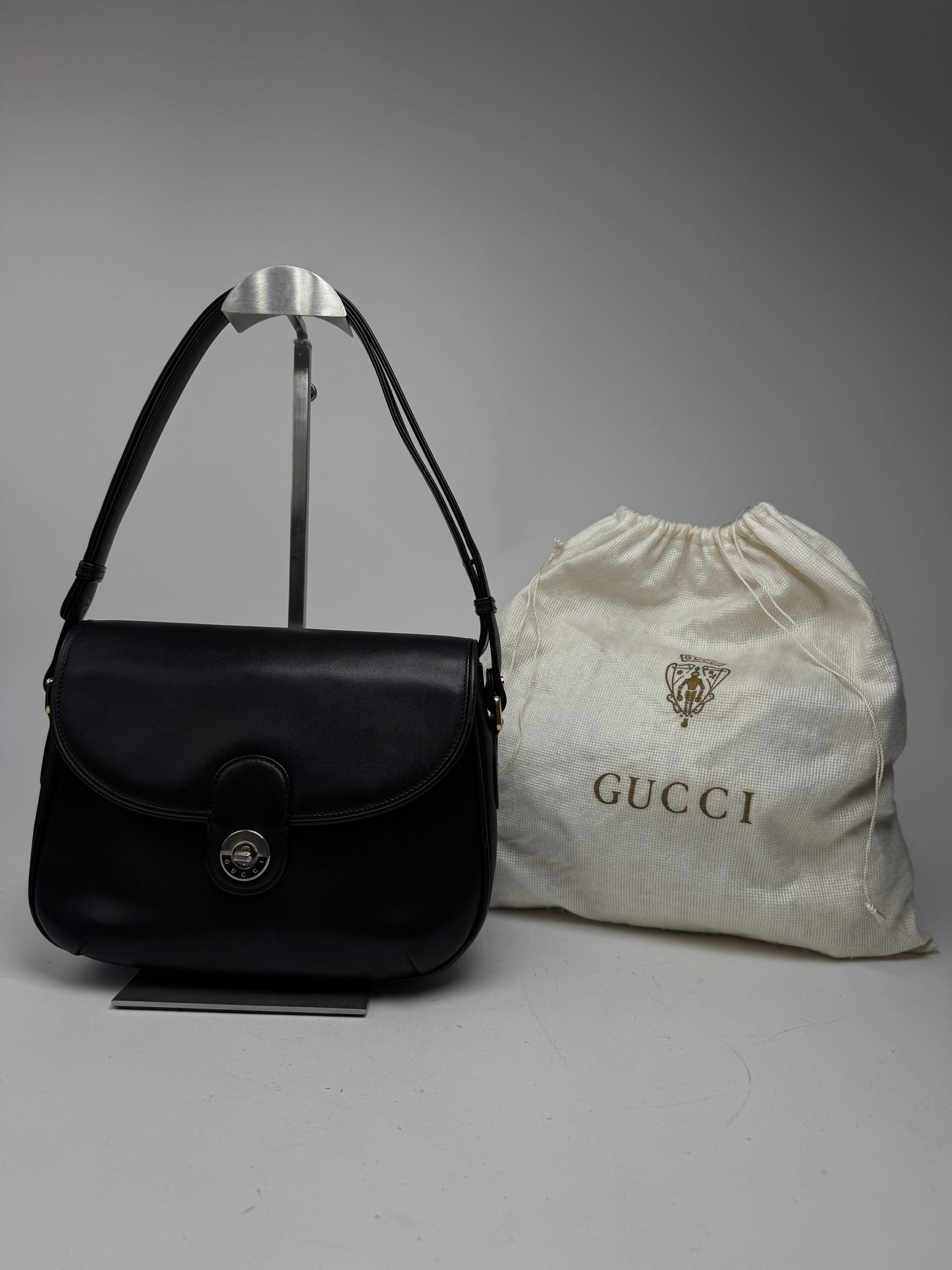 Vintage Gucci 2 Way Leather bag black