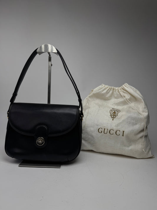 Vintage Gucci 2 Way Leather bag black
