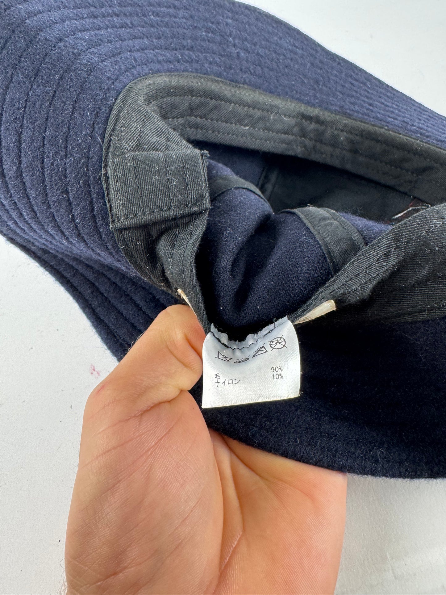 Vintage Pleats Please Wool Hat Marine