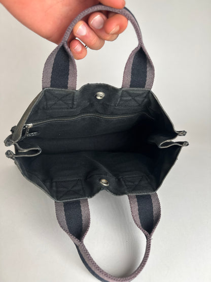 Vintage Hermes Paris Canvas Shopper Black