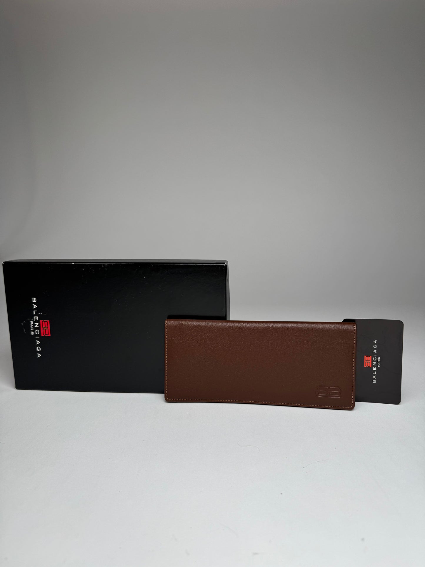 Vintage Balenciaga Leather Card Holder / ID Holder Brown New