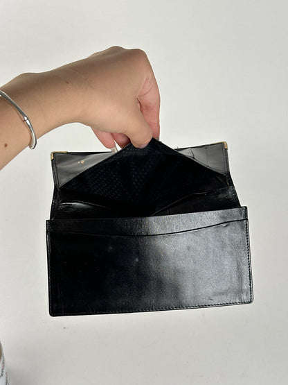 Vintage Cartier leather ID holder black