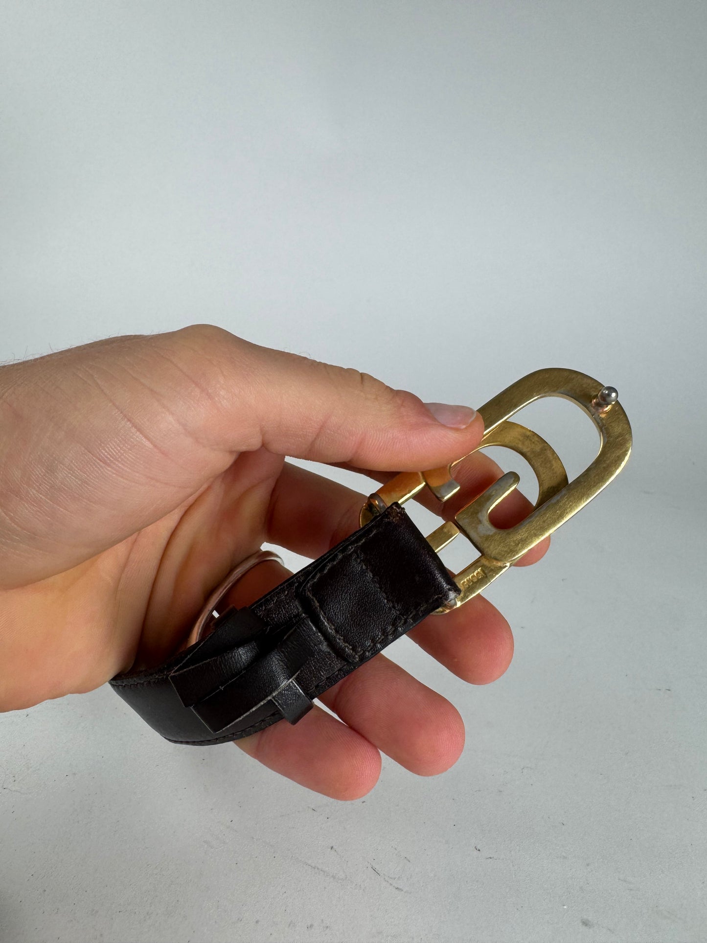 Vintage Gucci GG Leather Belt Brown