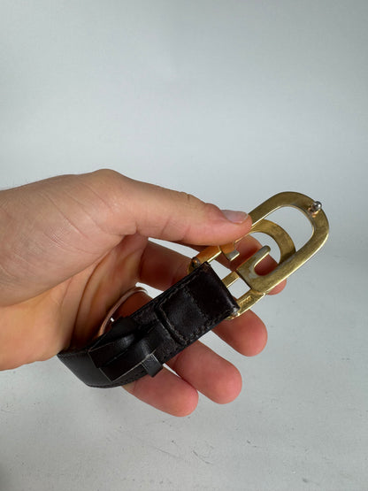 Vintage Gucci GG Leather Belt Brown