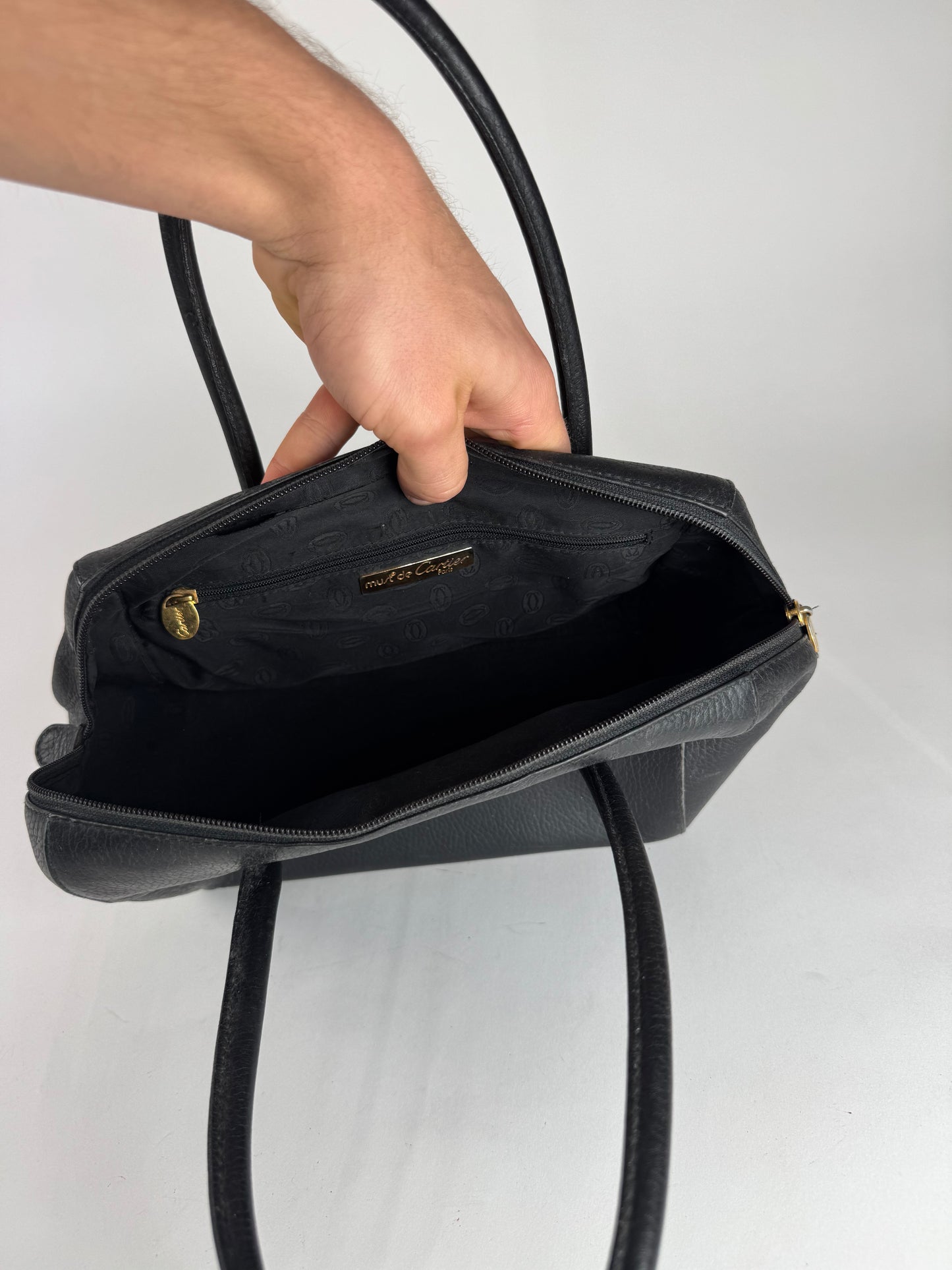 Vintage Cartier Leather Bag Black